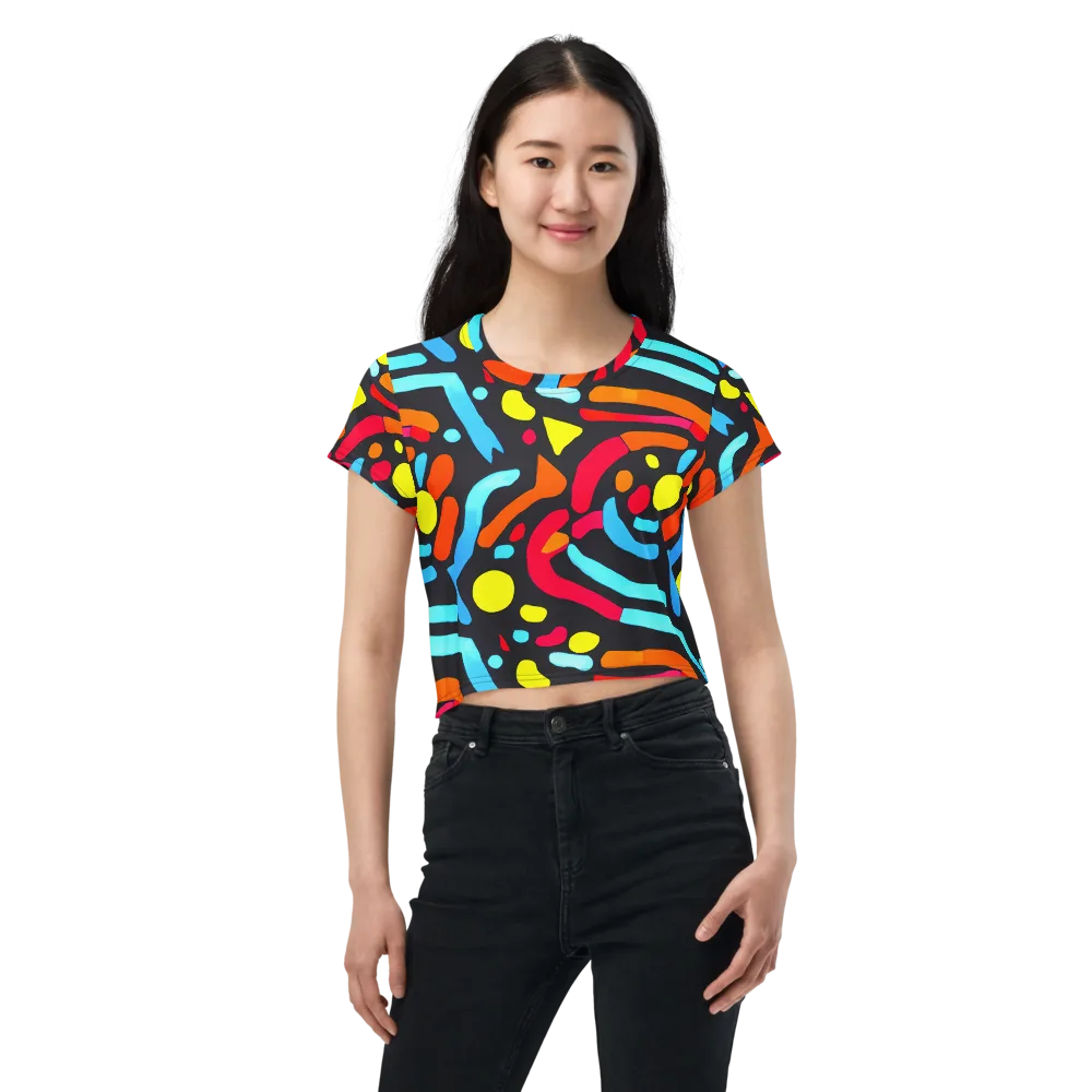Midnight Stream on Crop Tee — Front