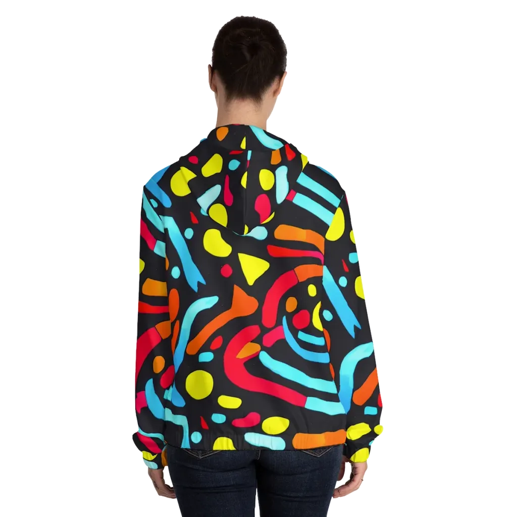 Midnight Stream on Women's Full-Zip Hoodie — Back On Person
