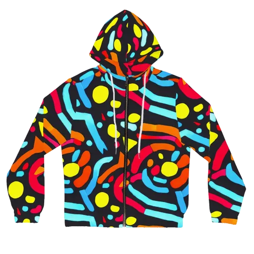 Midnight Stream on a Women's Full-Zip Hoodie