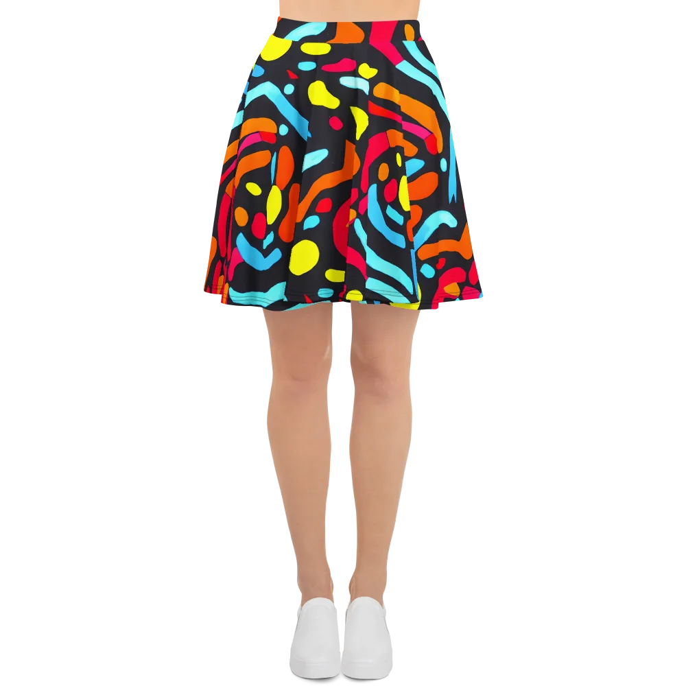 Midnight Stream on Skater Skirt — Front