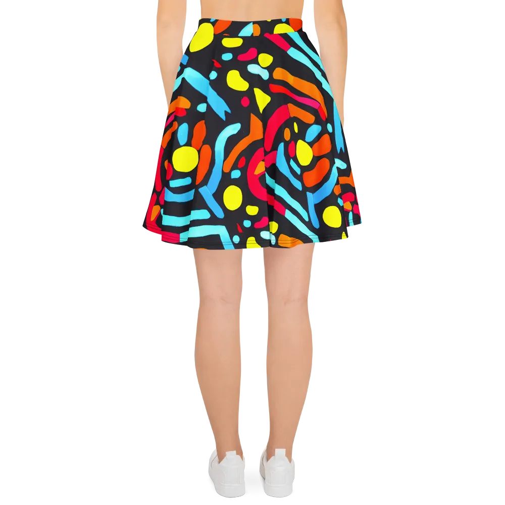 Midnight Stream on Skater Skirt — Back