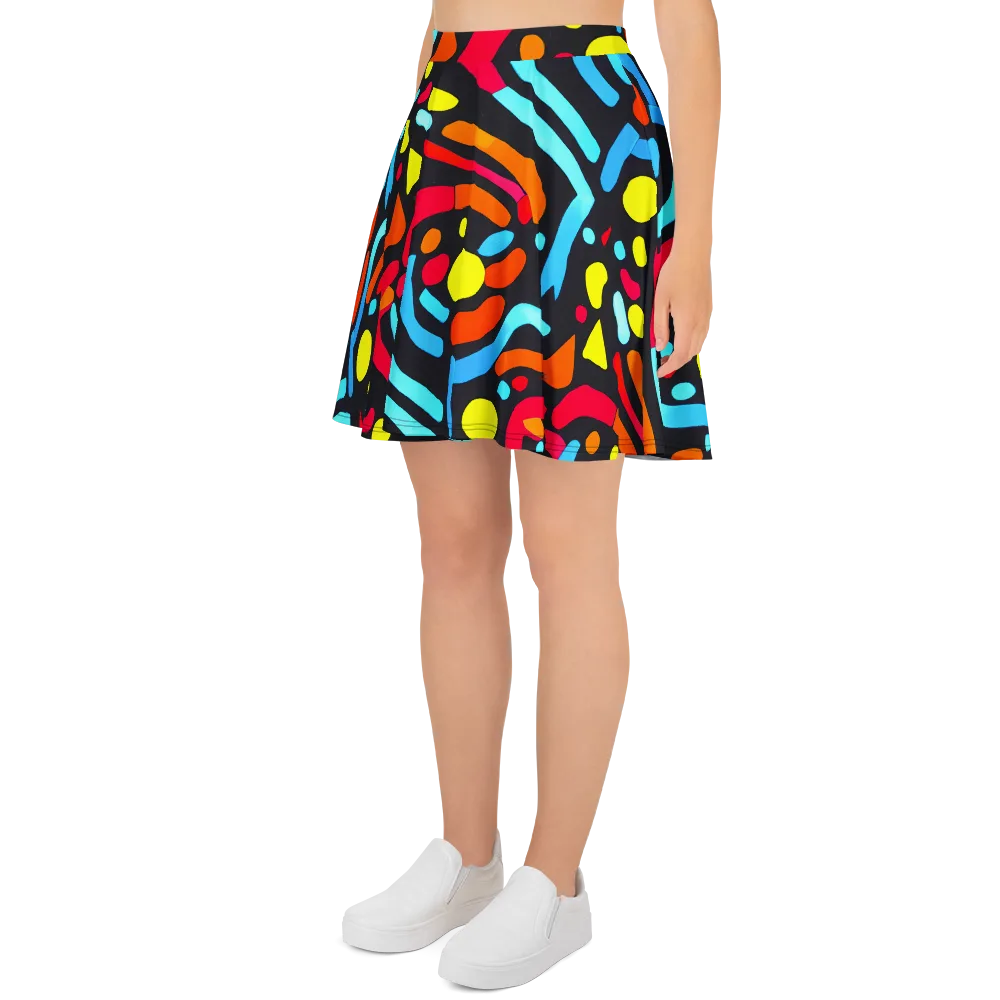 Midnight Stream on Skater Skirt — Left