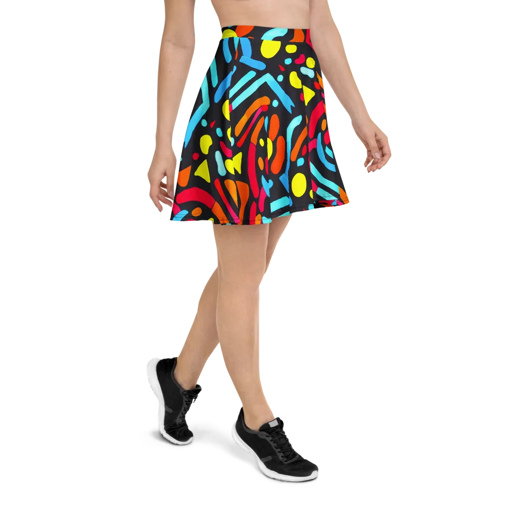 Midnight Stream on Skater Skirt — Right