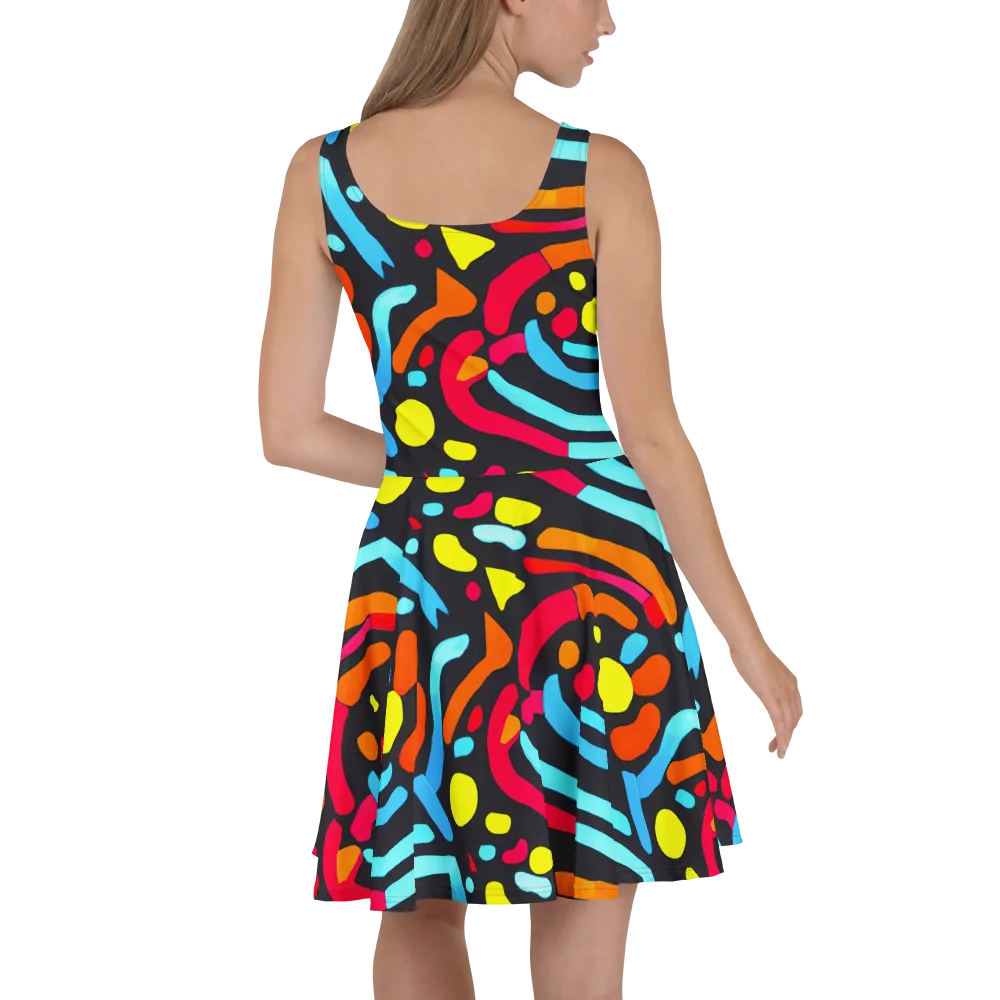 Midnight Stream on Skater Dress — Back