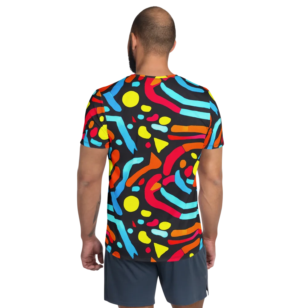 Midnight Stream on Men's Athletic T-Shirt — Back