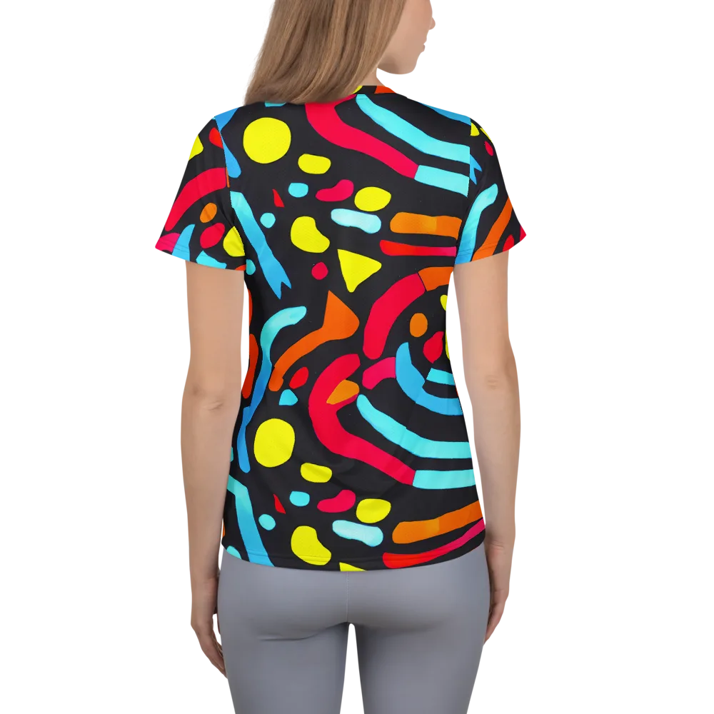 Midnight Stream on Women's Athletic T-Shirt — Back