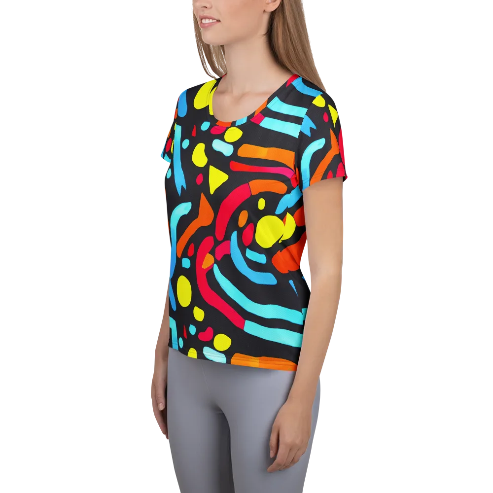 Midnight Stream on Women's Athletic T-Shirt — Left