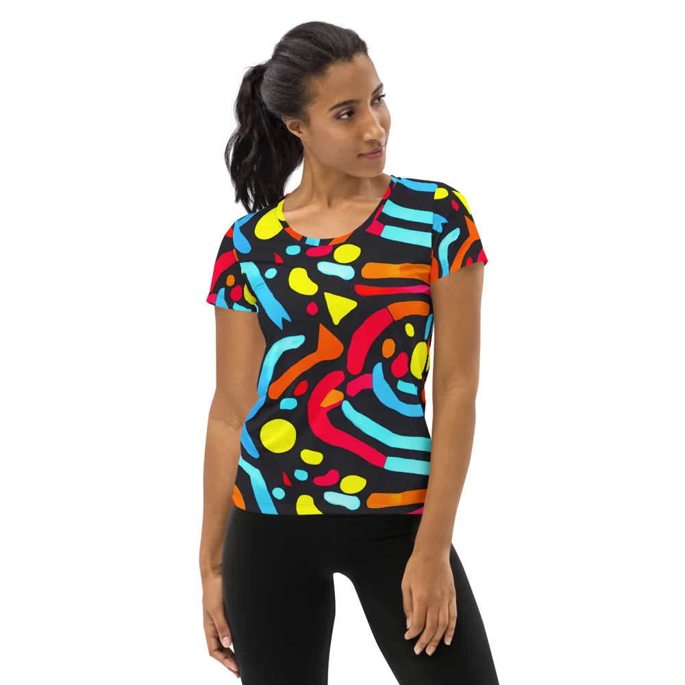 Midnight Stream on Women's Athletic T-Shirt — Front