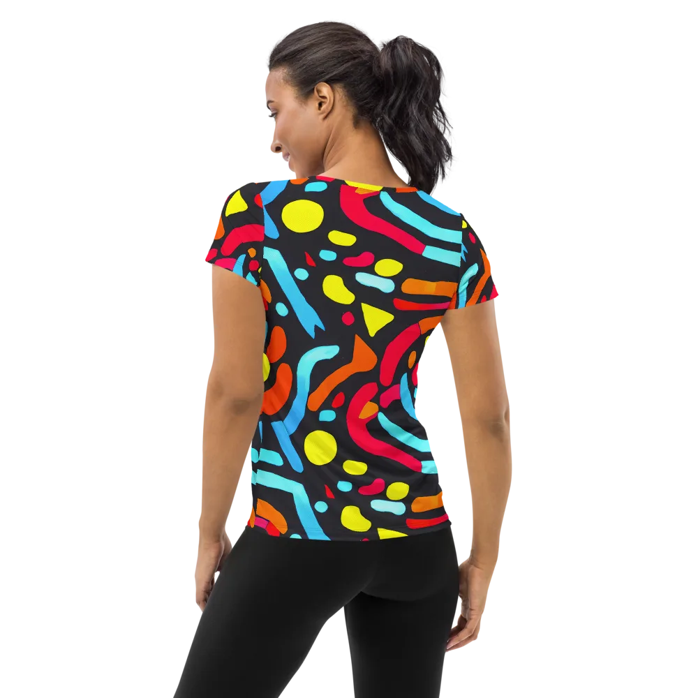Midnight Stream on Women's Athletic T-Shirt — Back