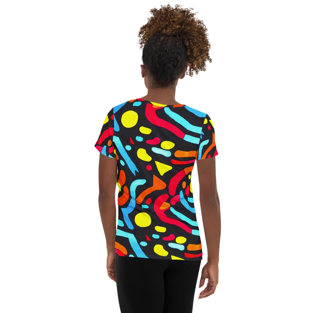 Midnight Stream on Women's Athletic T-Shirt — Back