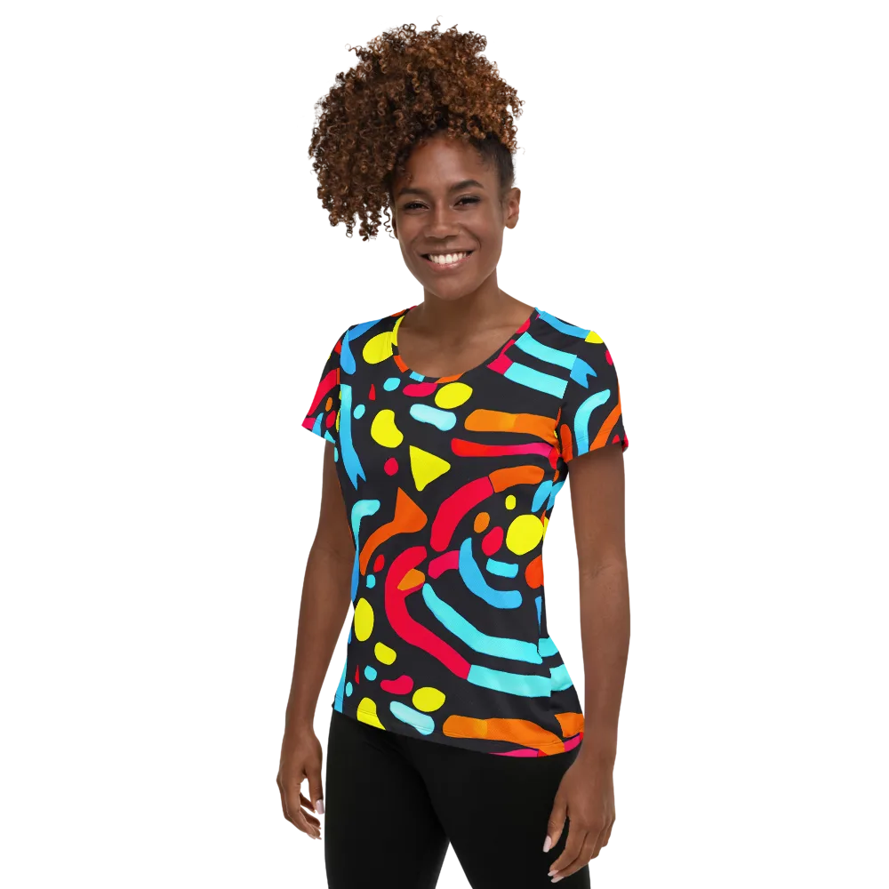 Midnight Stream on Women's Athletic T-Shirt — Left