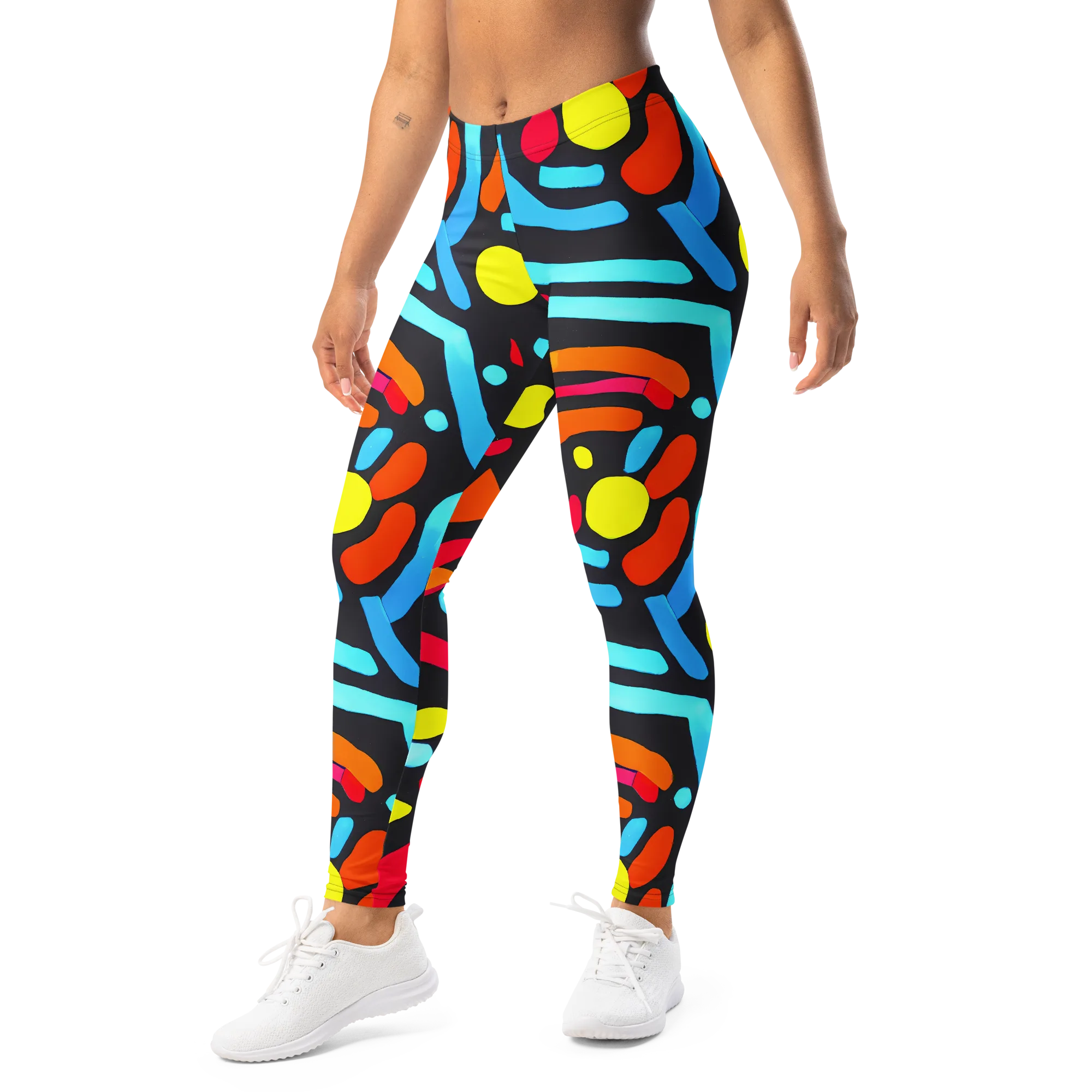 Midnight Stream on Leggings — Left Front