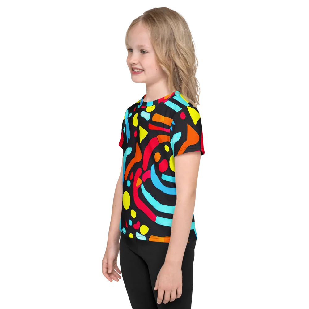 Midnight Stream on Kids Crew Neck T-Shirt — Left