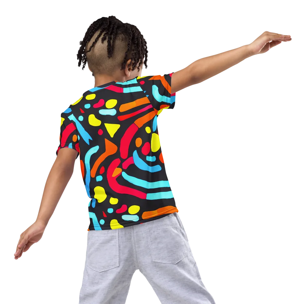 Midnight Stream on Kids Crew Neck T-Shirt — Back