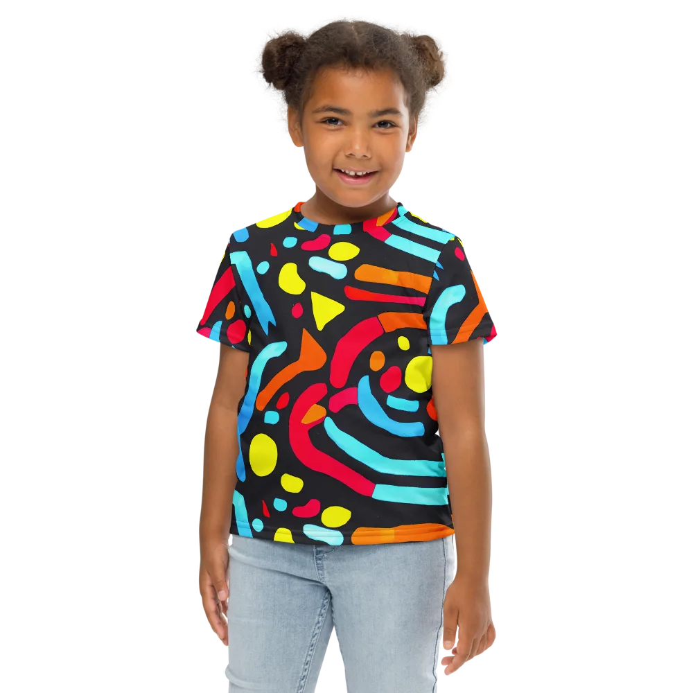 Midnight Stream on Kids Crew Neck T-Shirt — Front