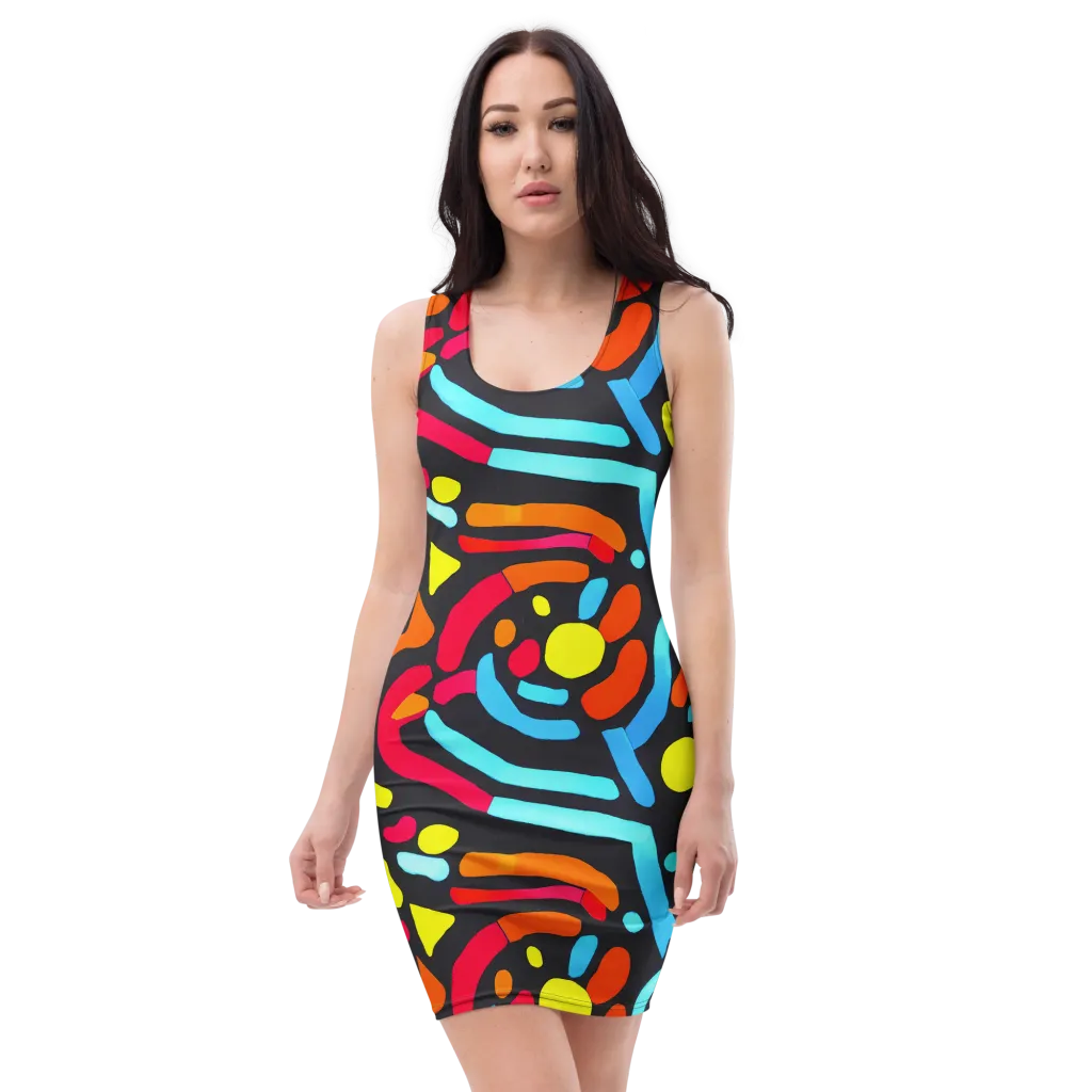 Midnight Stream on Bodycon Dress — Front