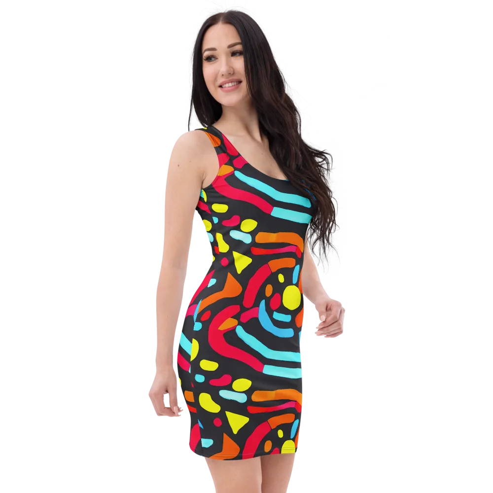 Midnight Stream on Bodycon Dress — Right Front