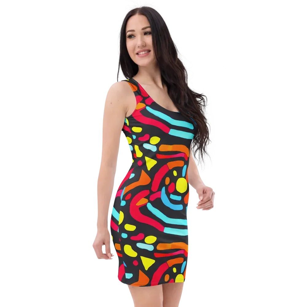 Midnight Stream on Bodycon Dress — Right Front