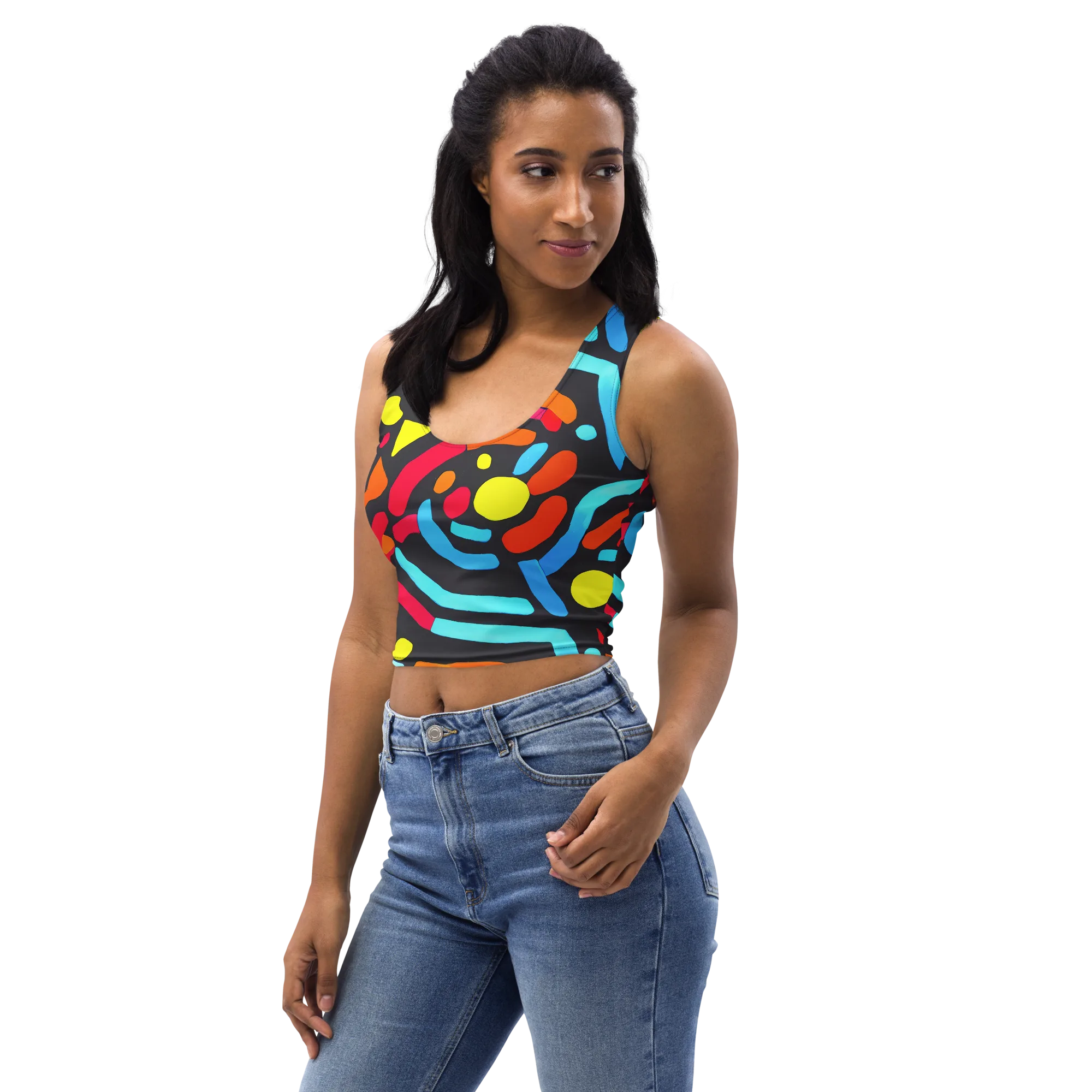 Midnight Stream on Crop Top — Left Front
