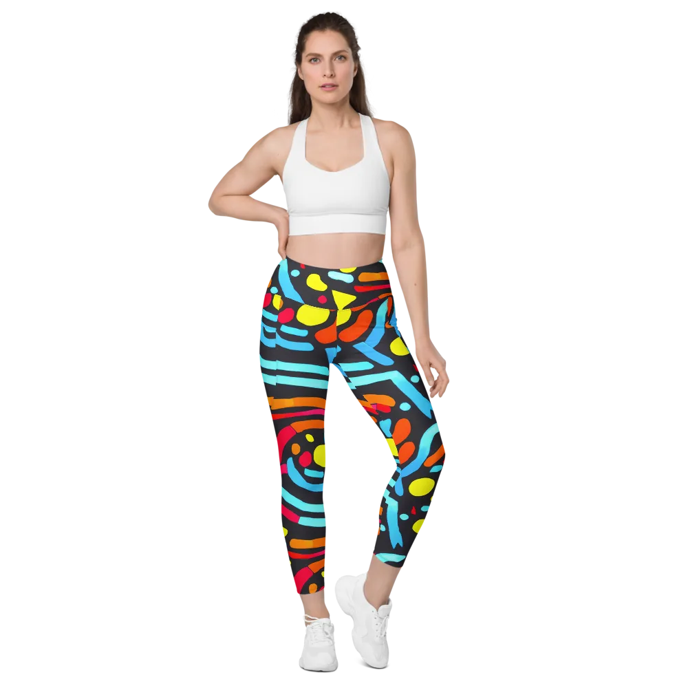 Midnight Stream on Leggings with Pockets — Front