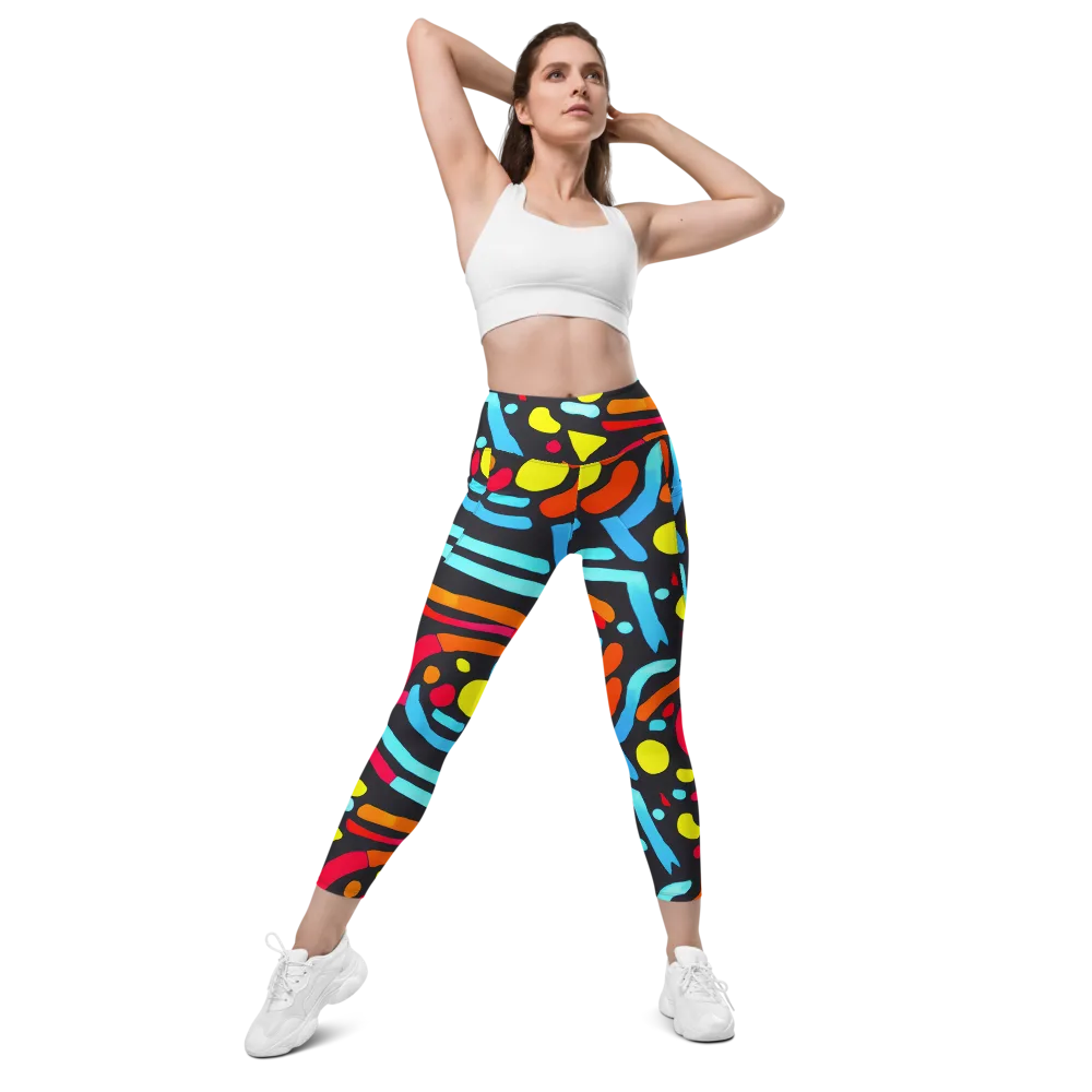 Midnight Stream on Leggings with Pockets — Front