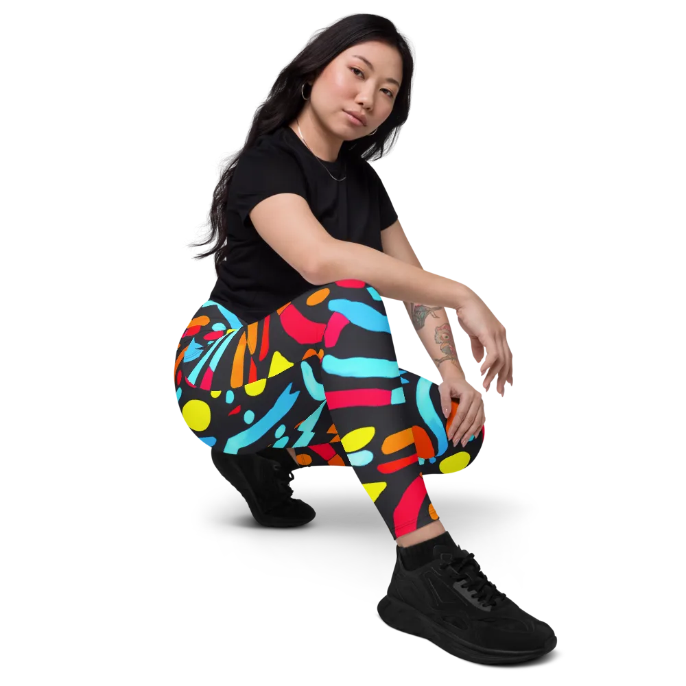 Midnight Stream on Leggings with Pockets — Right Front
