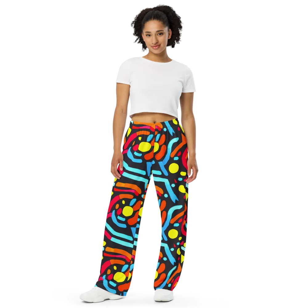 Midnight Stream on Wide-Leg Pants — Front
