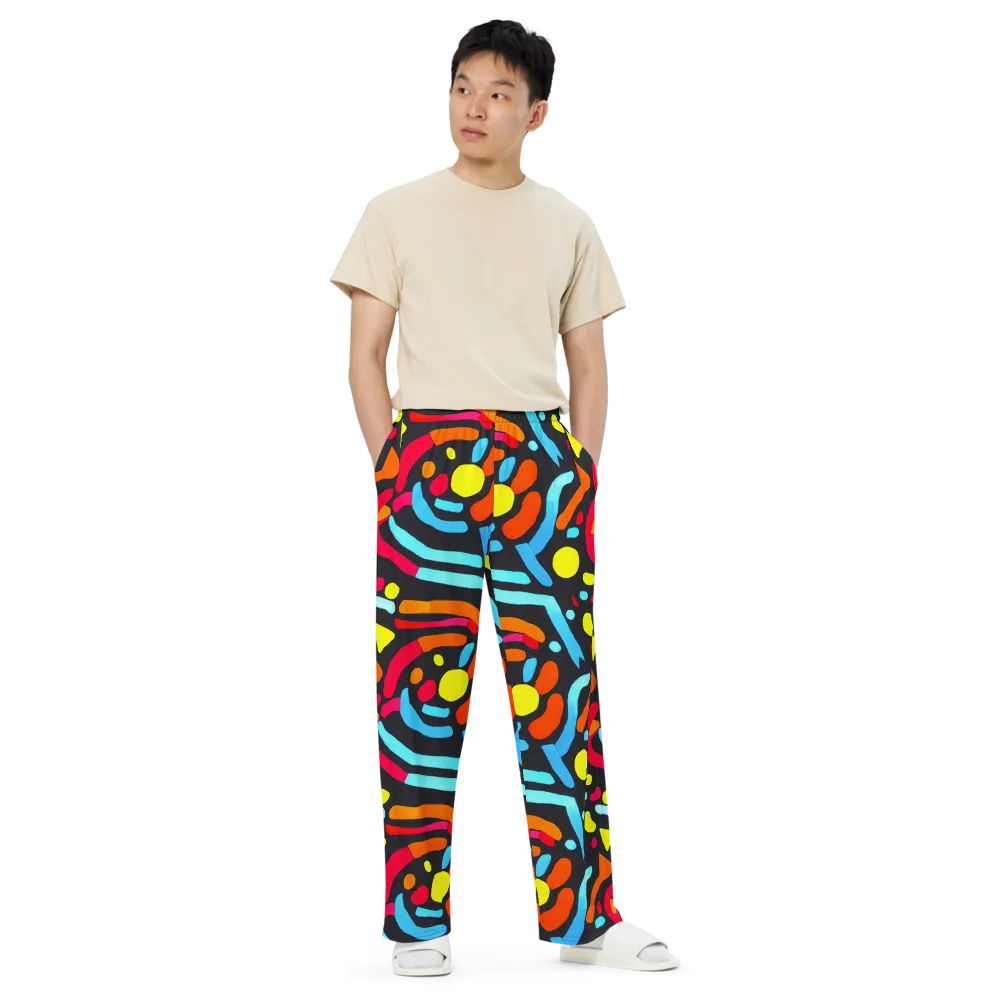 Midnight Stream on Wide-Leg Pants — Front