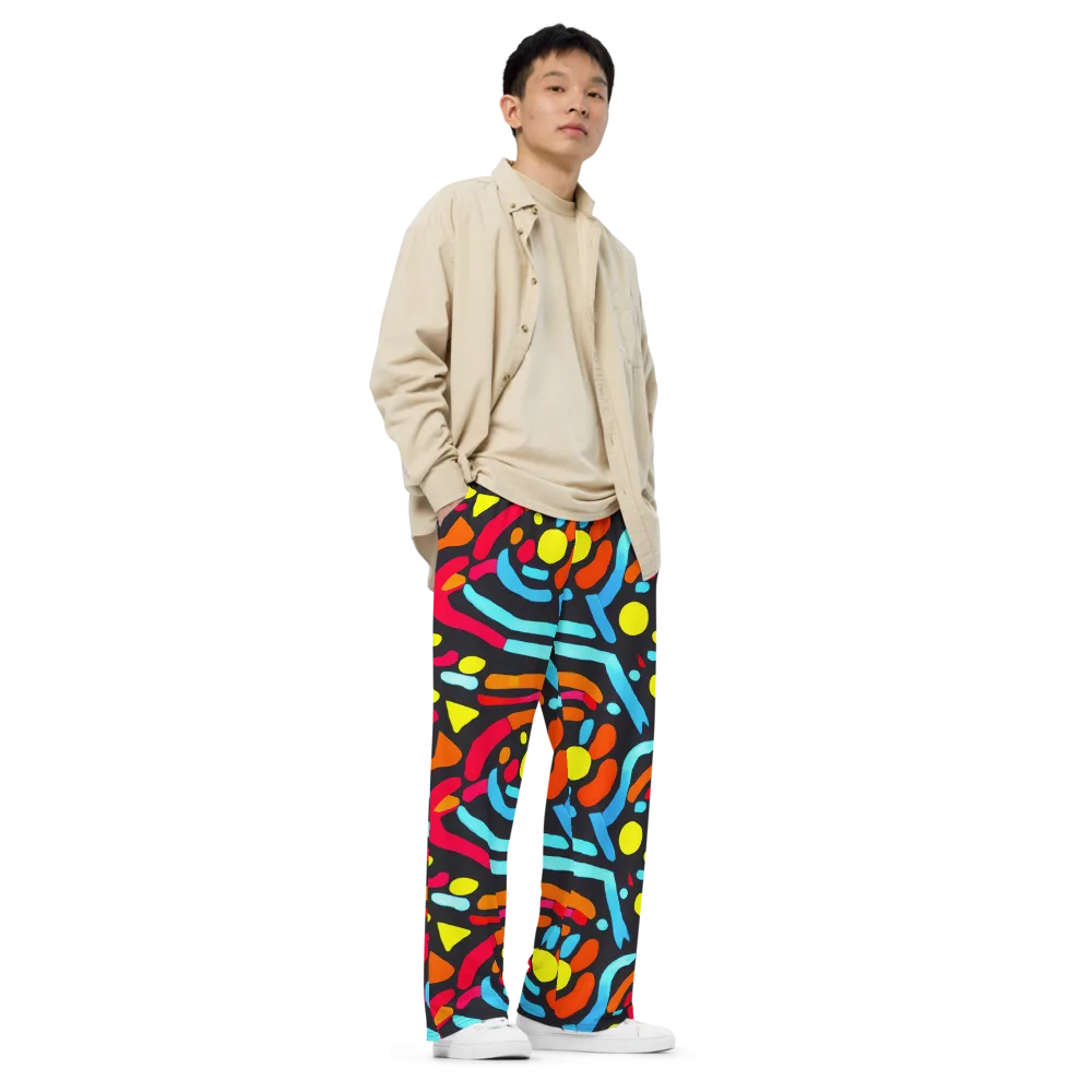 Midnight Stream on Wide-Leg Pants — Right Front