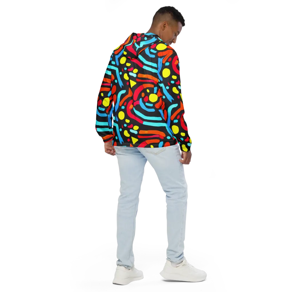 Midnight Stream on Men's Windbreaker — Back