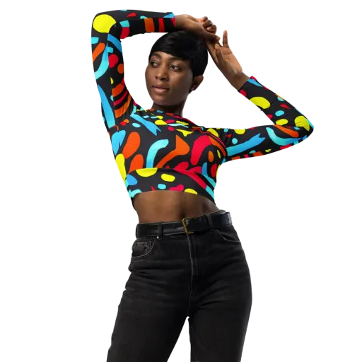 Midnight Stream on a Long Sleeve Crop Top