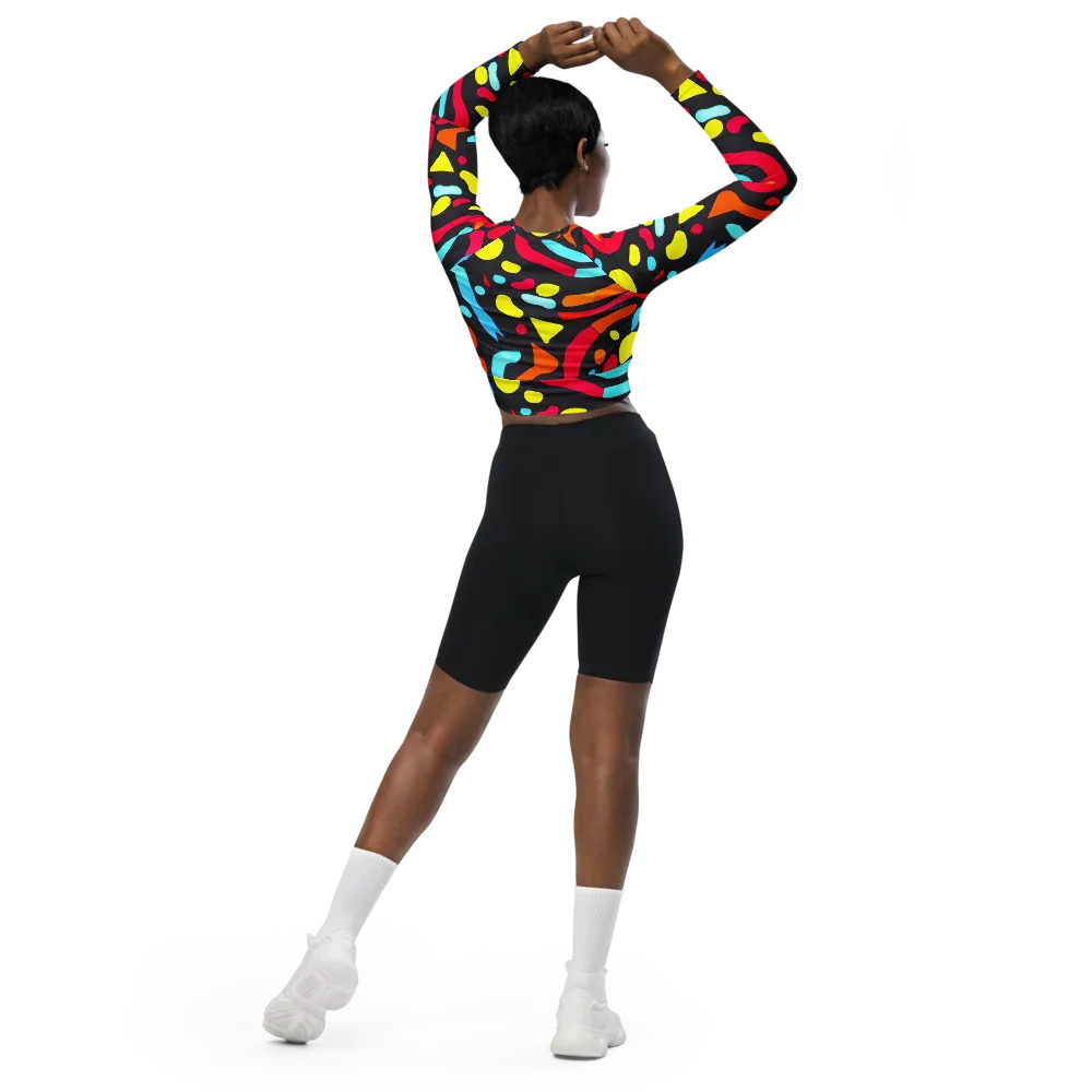 Midnight Stream on Long Sleeve Crop Top — Back