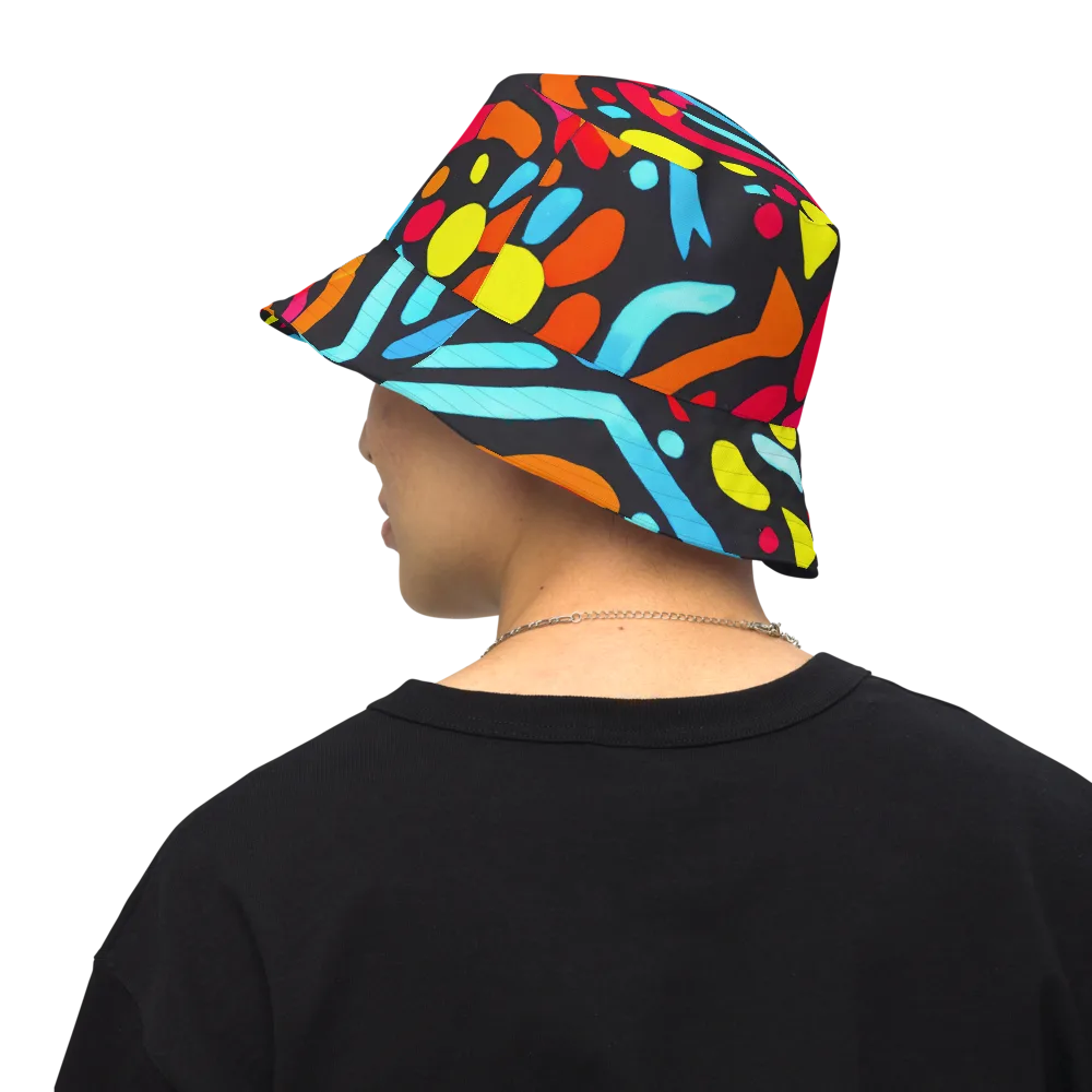 Midnight Stream on Reversible Bucket Hat — Back Inside