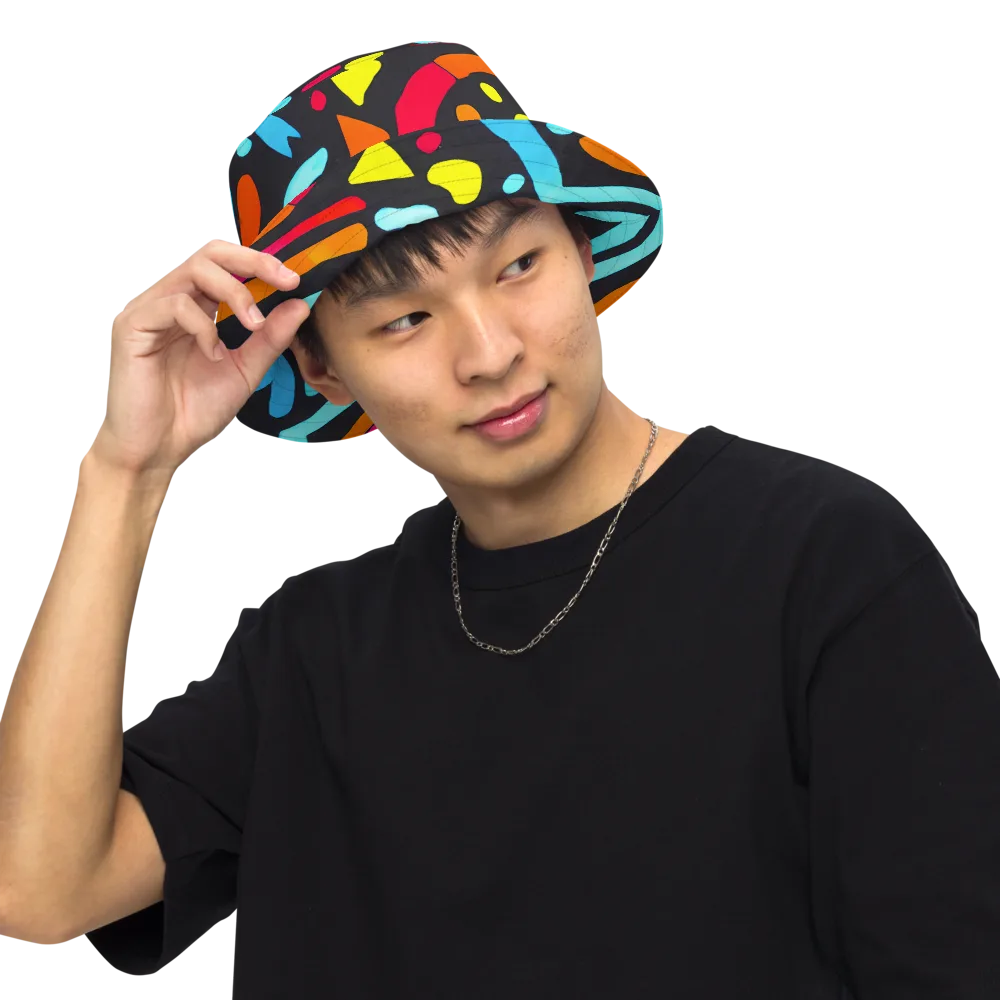 Midnight Stream on Reversible Bucket Hat — Front Inside