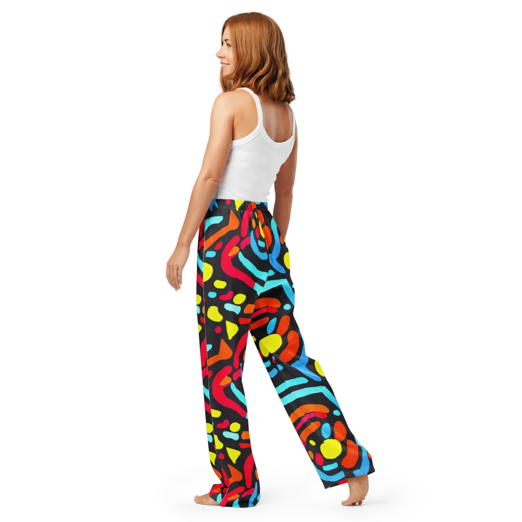 Midnight Stream on Women's Pajama Pants — Back