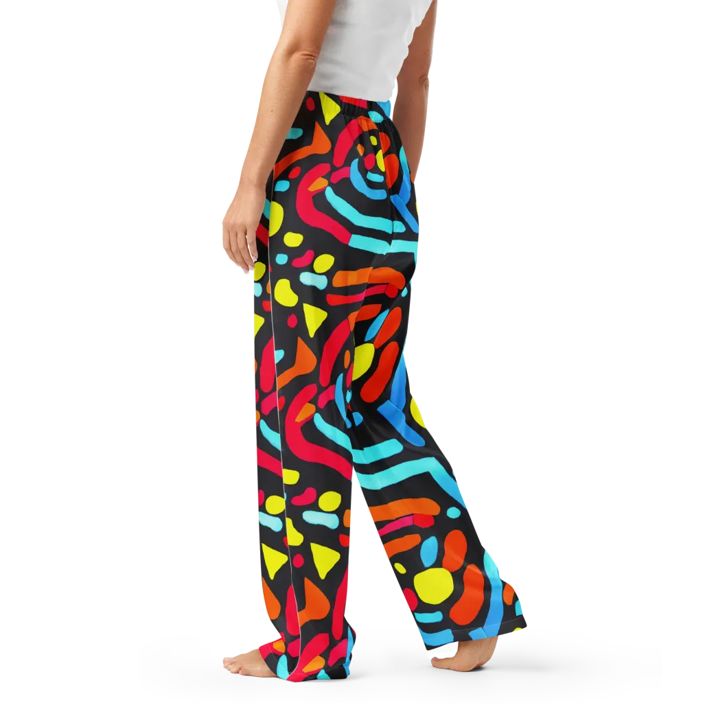 Midnight Stream on Women's Pajama Pants — Left