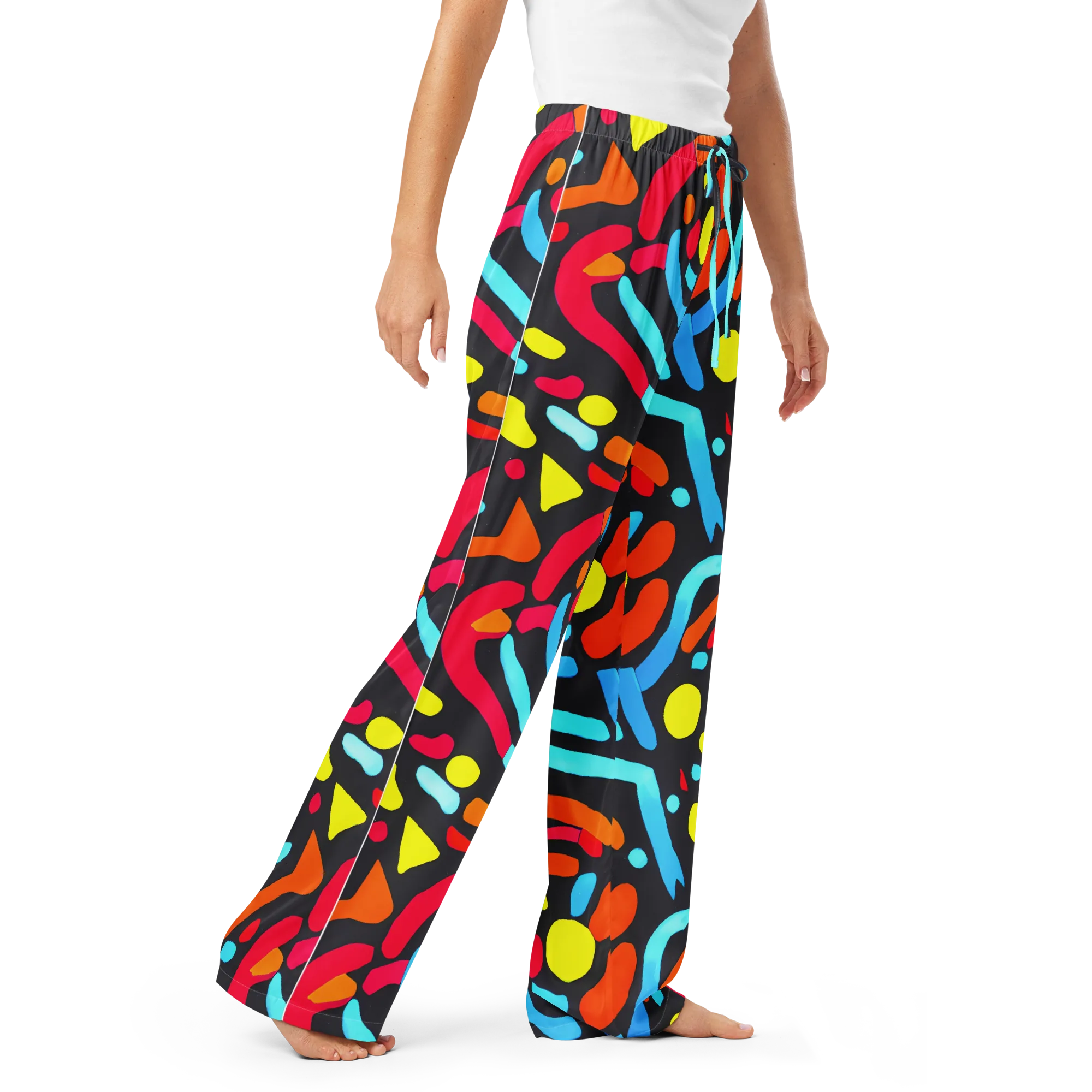 Midnight Stream on Women's Pajama Pants — Right Front