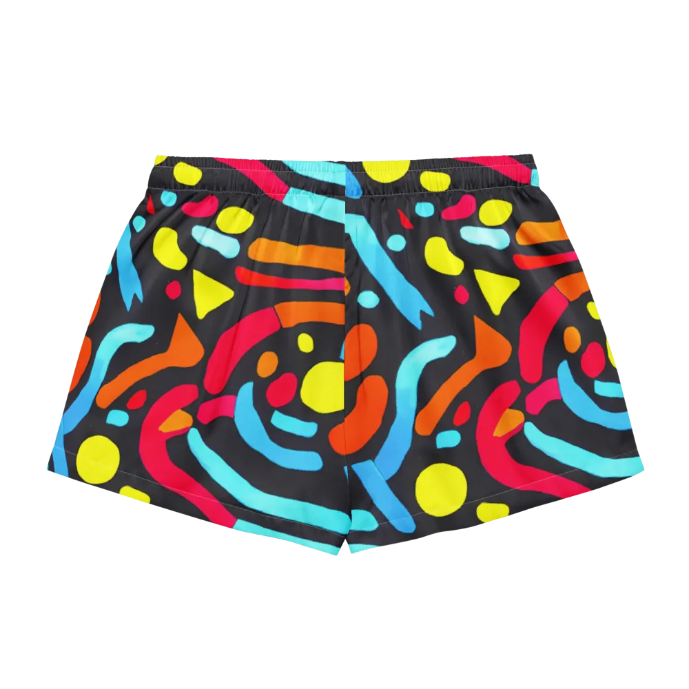 Midnight Stream on Women's Pajama Shorts — Back