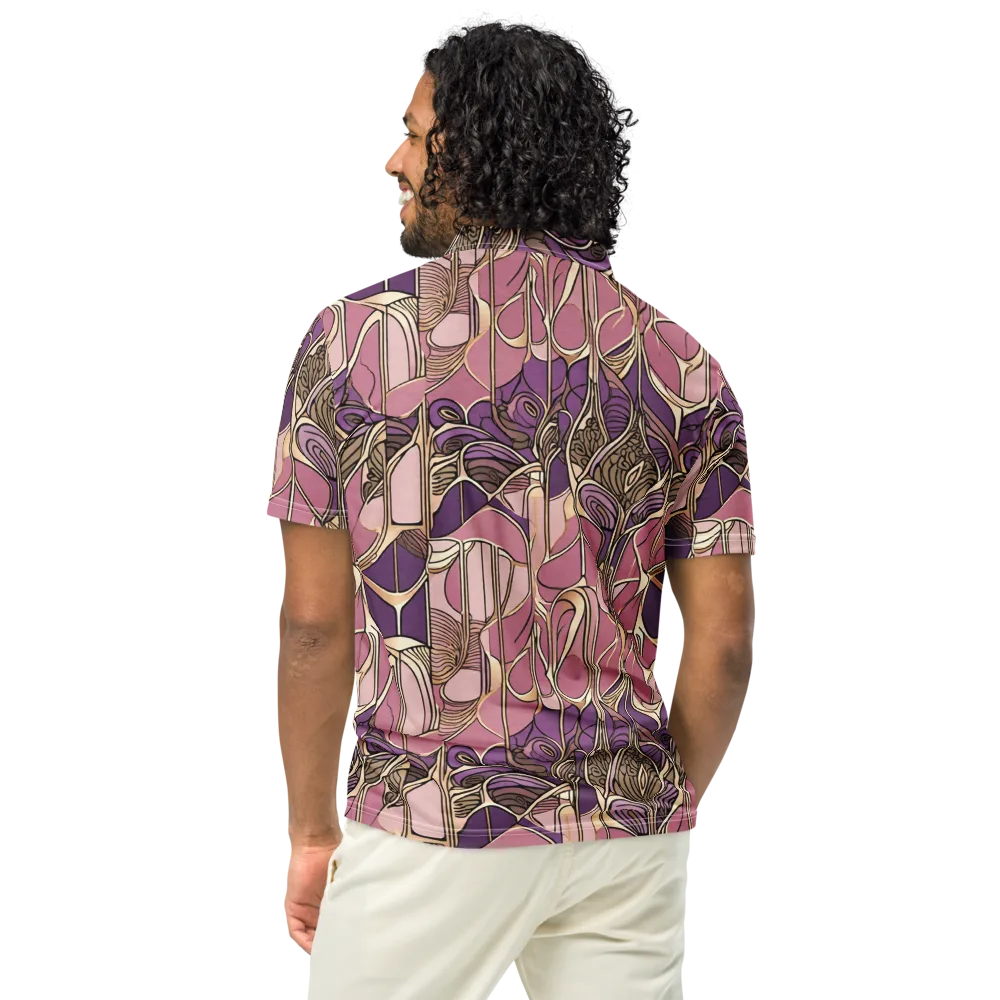 Mauve Filigree on Men's Slim Fit Polo Shirt — Back