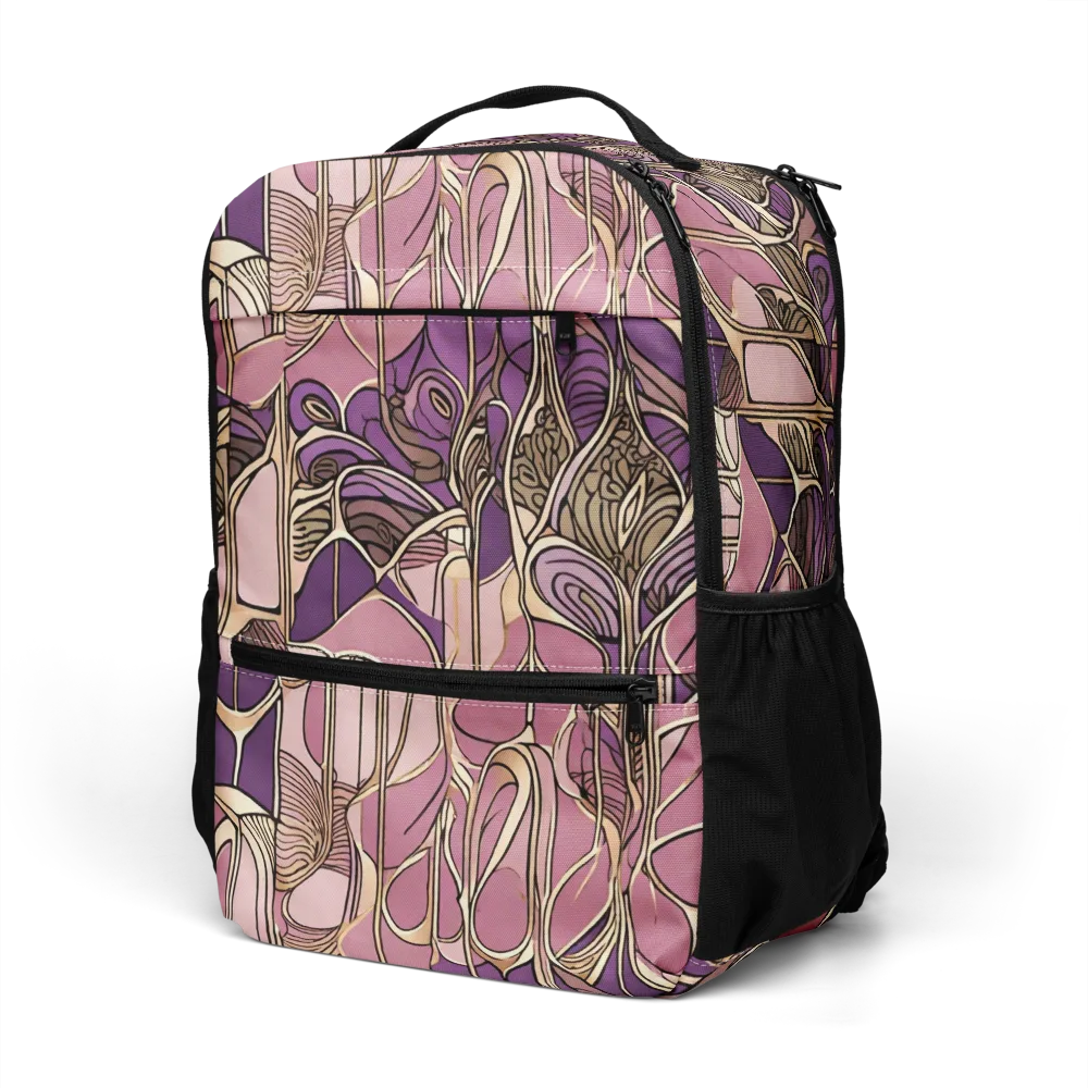 Mauve Filigree on Utility Backpack — Left Front