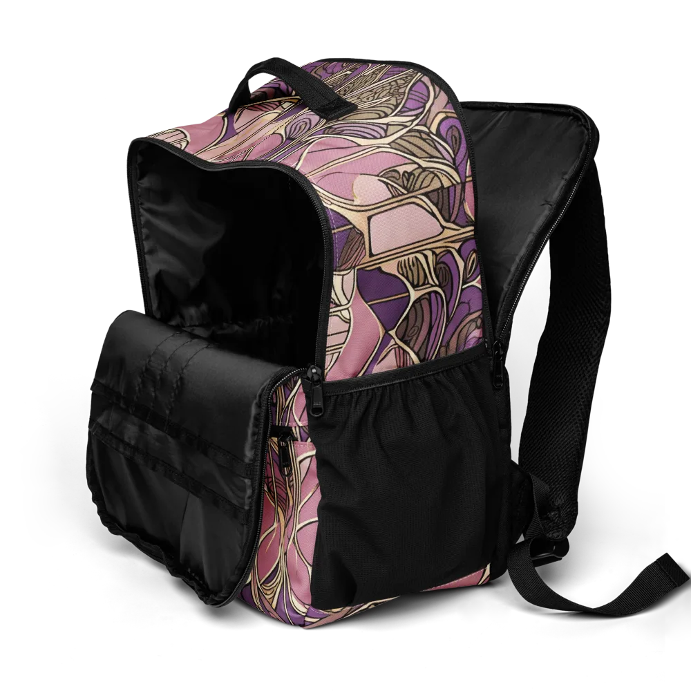 Mauve Filigree on Utility Backpack — Product details 2