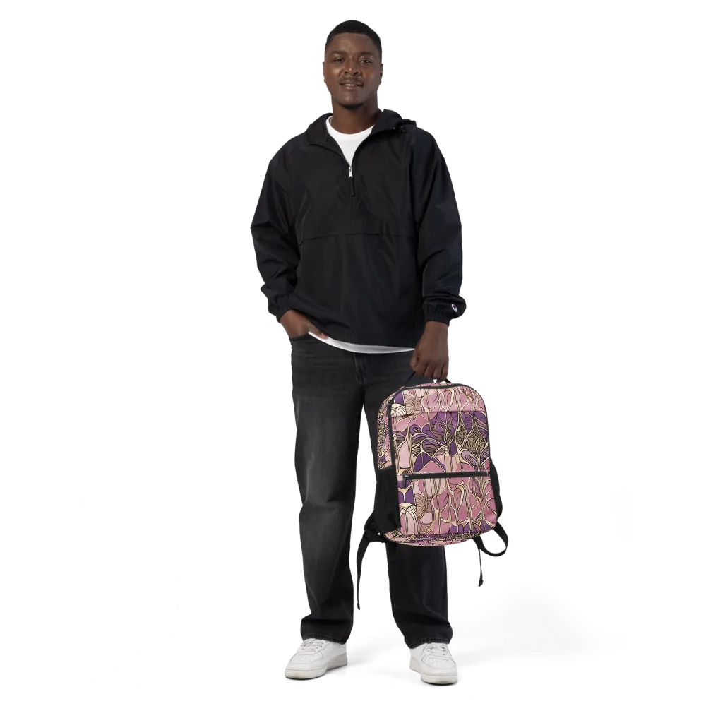 Mauve Filigree on Utility Backpack — Front