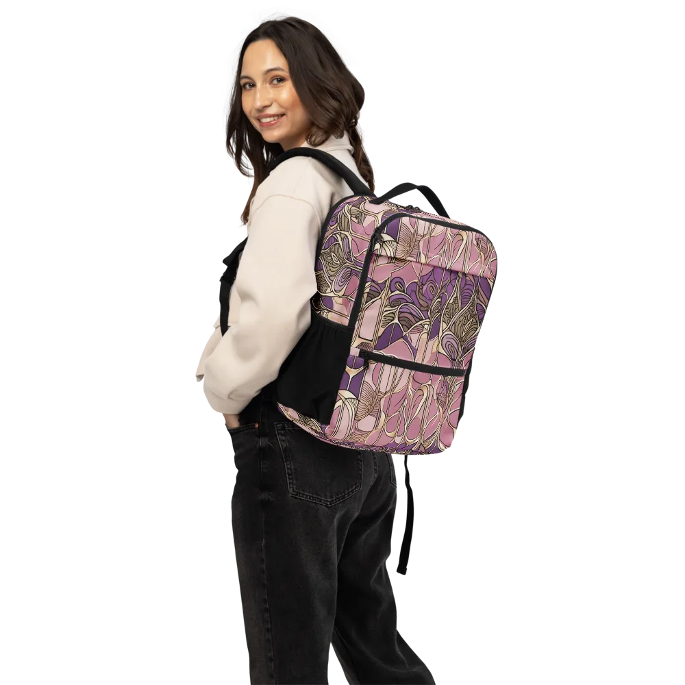 Mauve Filigree on Utility Backpack — Back