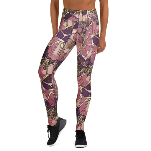 Mauve Filigree on a Yoga Leggings