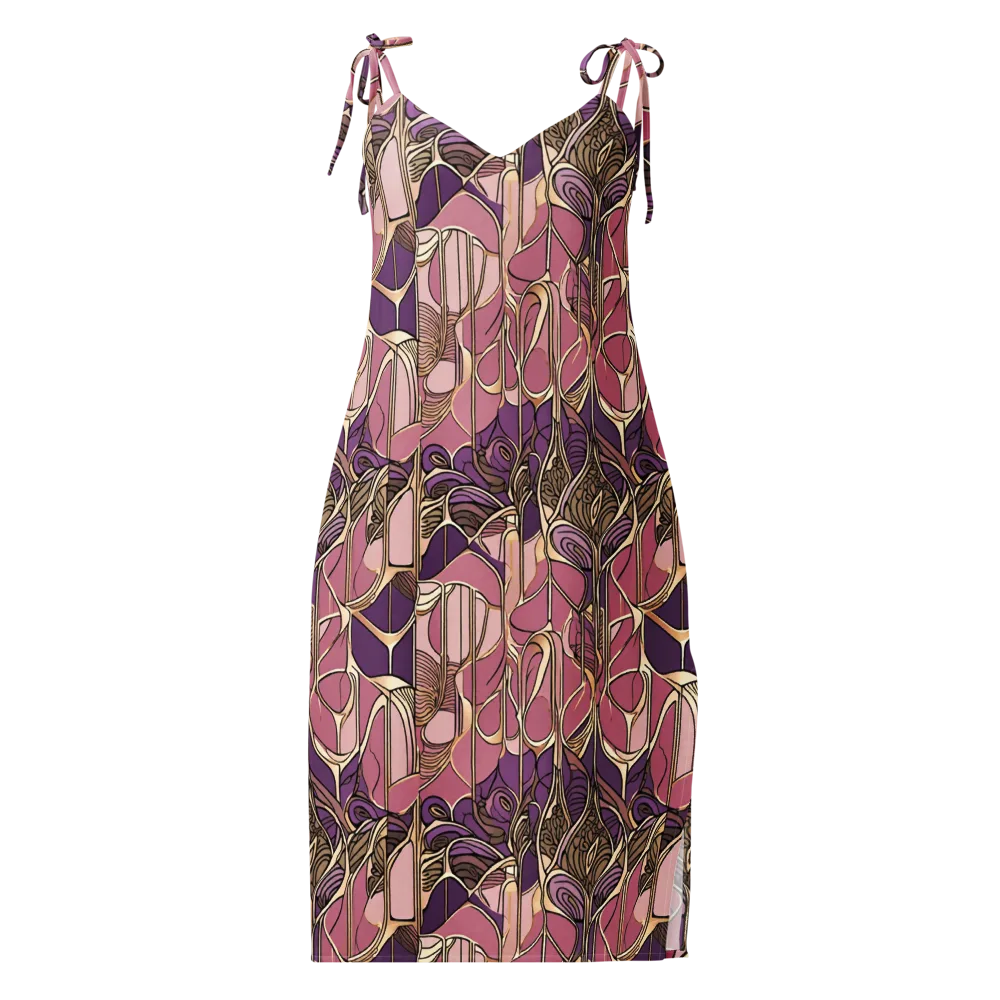 Mauve Filigree on Slip Dress — Front