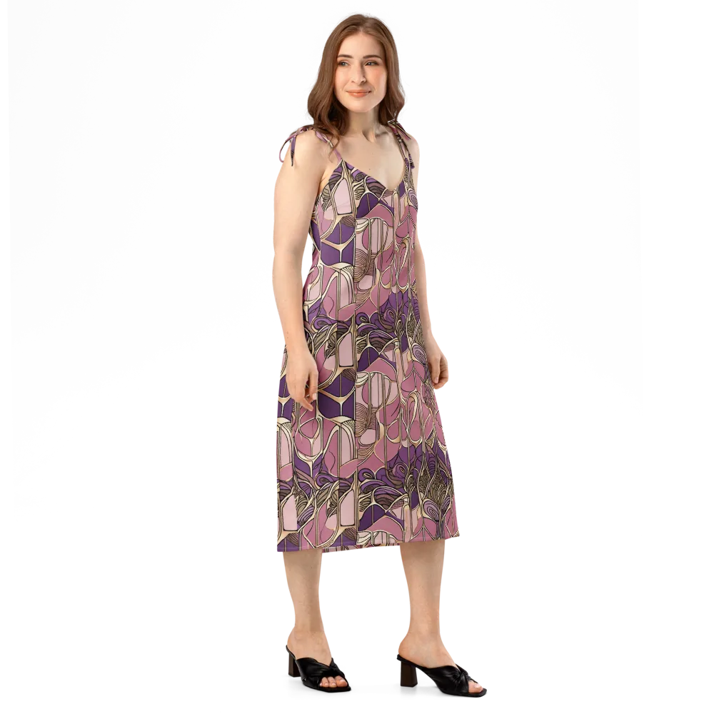 Mauve Filigree on Slip Dress — Right Front