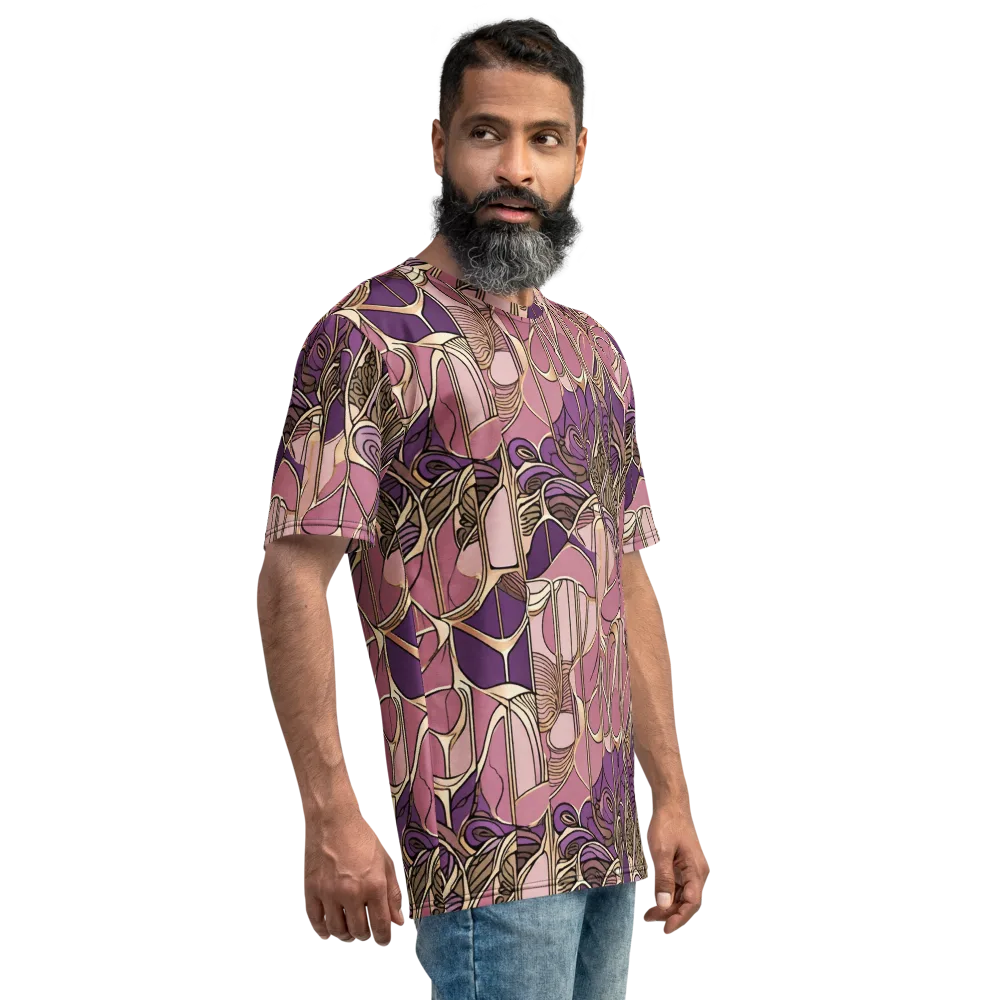 Mauve Filigree on Men's Crew Neck T-Shirt — Right