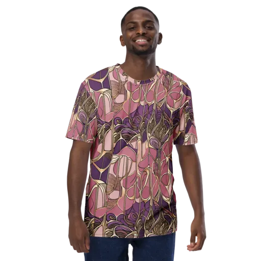 Mauve Filigree on a Men's Crew Neck T-Shirt