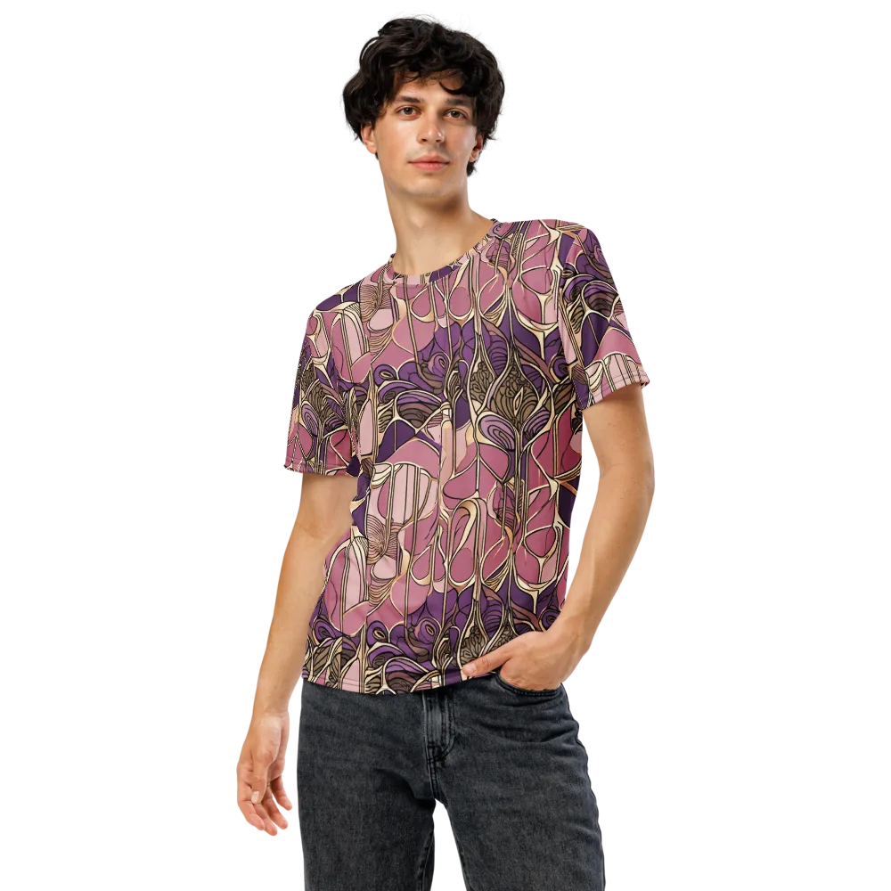 Mauve Filigree on Men's Crew Neck T-Shirt — Front