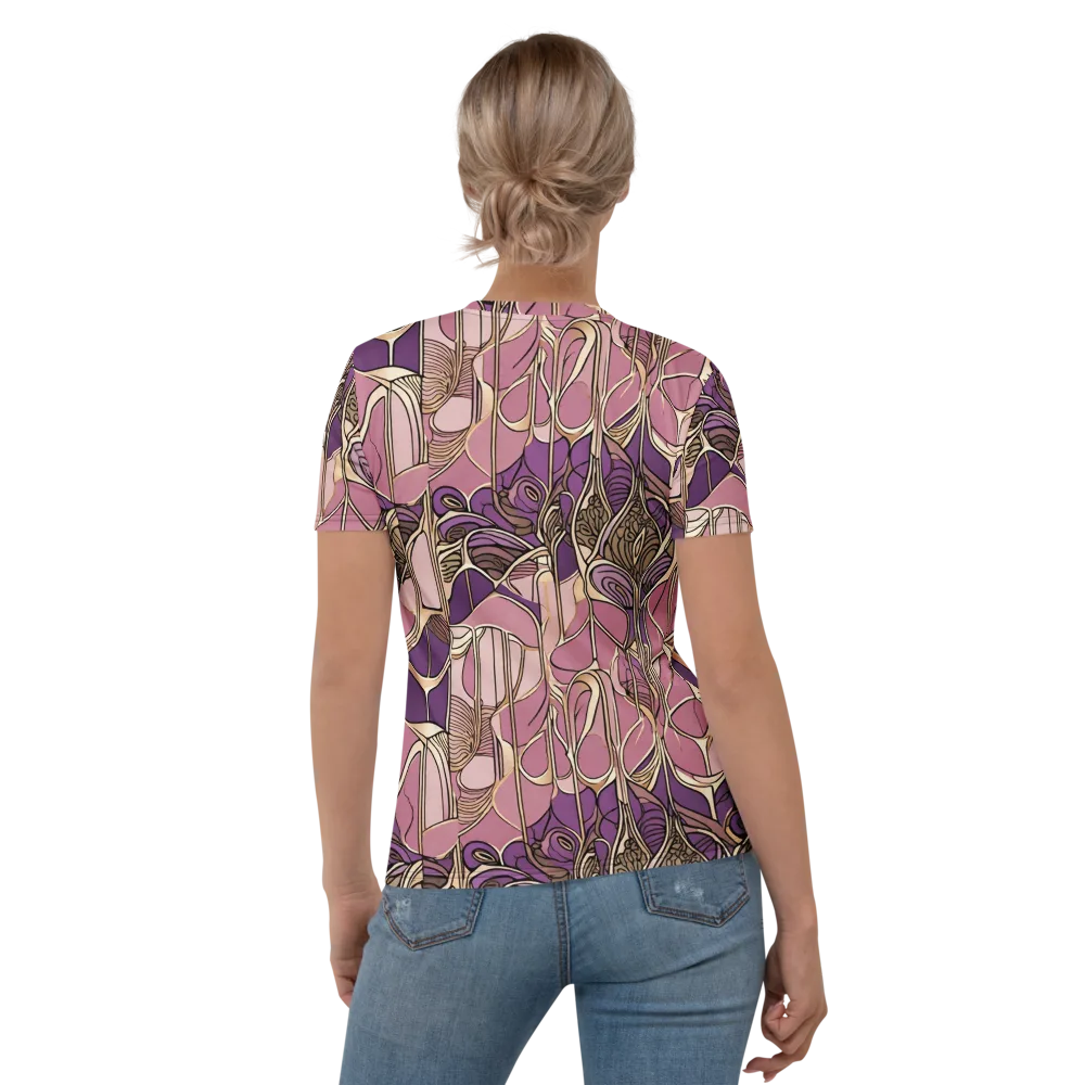 Mauve Filigree on Women's Crew Neck T-Shirt — Back